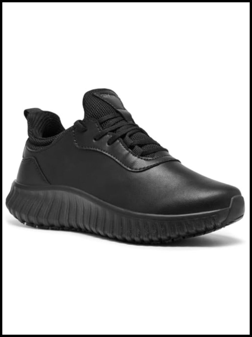 SHULOOK Non Slip Work Shoes for Women Food Service Kitchen Restaurant Black